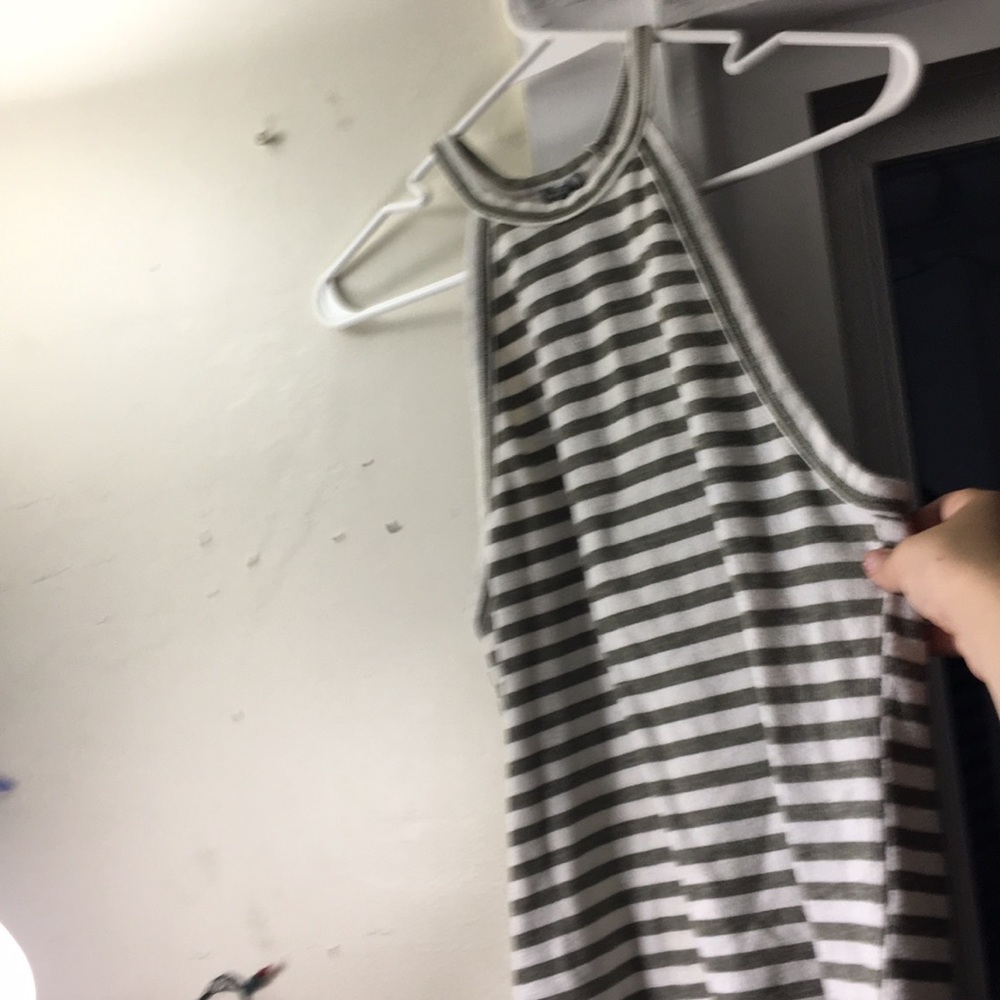 A green and white tank top